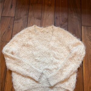 Elegant Cream V-Neck Sweater for Women